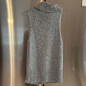 Burberry Gray Marled Sleeveless Turtleneck Knit Vest